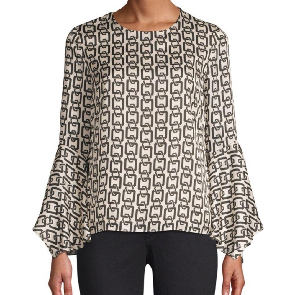 Milly Black Holly Chain Print Blouse